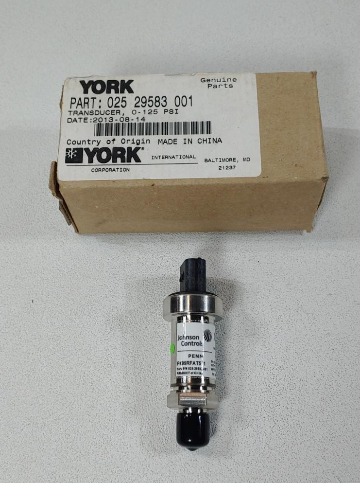 York 0-125 PSI Pressure Transducer Part# 025-29583-001 