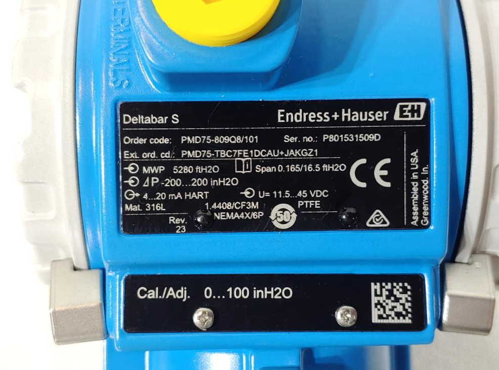 Endress Hauser PMD75-809Q8/101 Deltabar S Differential Pressure Transmitter 