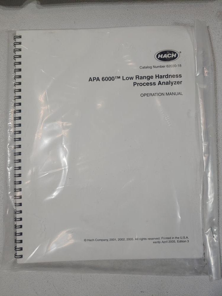 HACH APA 6000 Low Range Hardness Process Analyzer Part# 51002-60