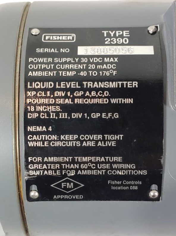Fisher Liquid Level Transmitter Type 2390