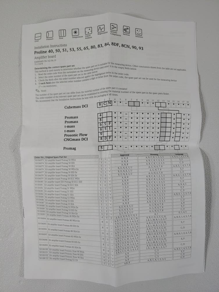 Endress Hauser Proline Kit Amplifier 93 1CH WEA EX 71093780