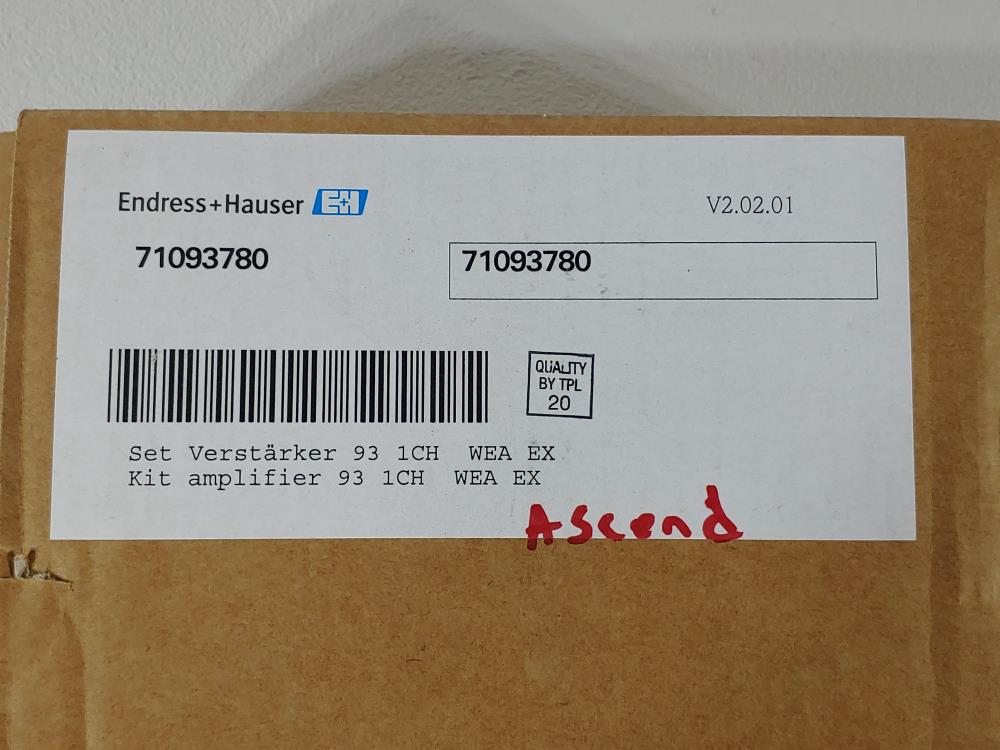 Endress Hauser Proline Kit Amplifier 93 1CH WEA EX 71093780