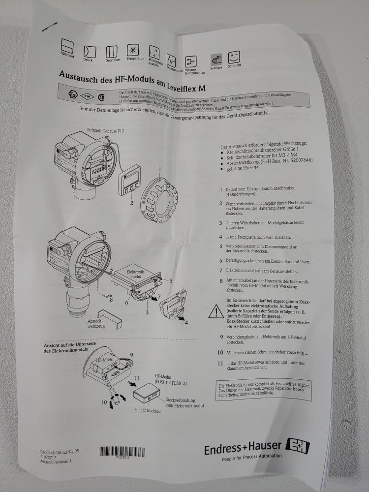 Endress Hauser HF-Modul Levelflex M Version 2 FMP4x Part# 52019780