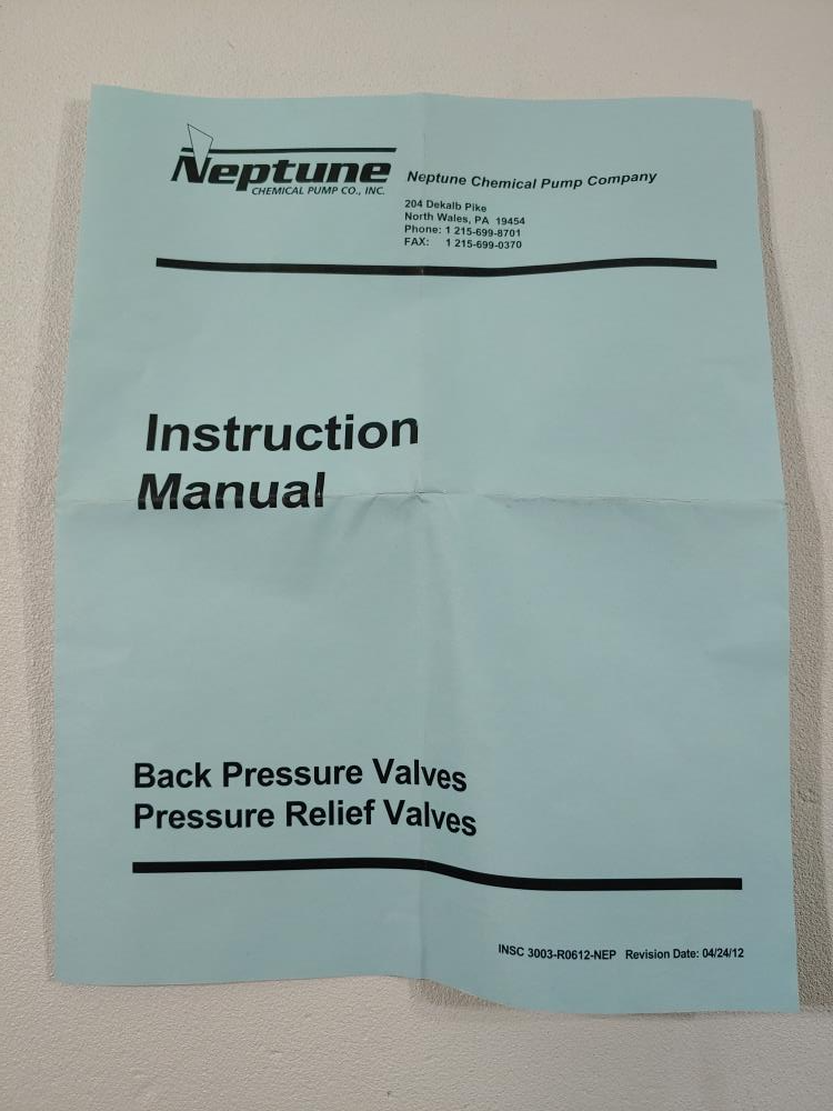 Neptune 3/4" PVC Pressure Relief Valve RV-PVC-100