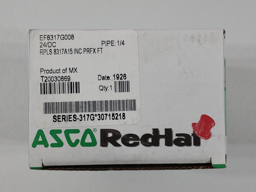 ASCO Red-Hat 1/4" FNPT 3-Way Stainless Steel Solenoid Valve Cat# EF8317G008