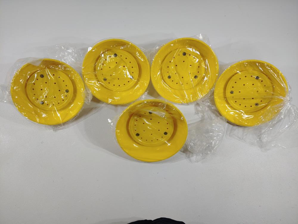 Lot of (5) Encon Shower Head Assembly 30GPM Yellow ABS 1" Conn. 01054003