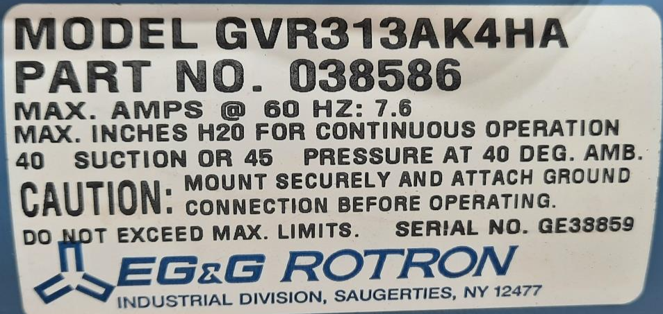 Rotron Blower - Model #GVR313AK4HA