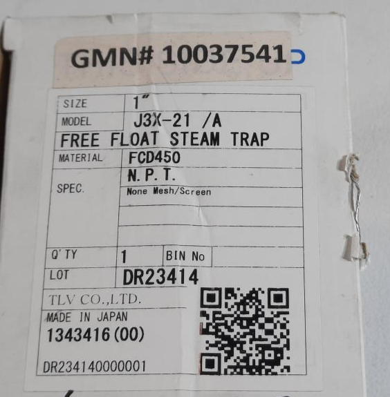 TLV 1" NPT Free Float Steam Trap J3X-21 /A