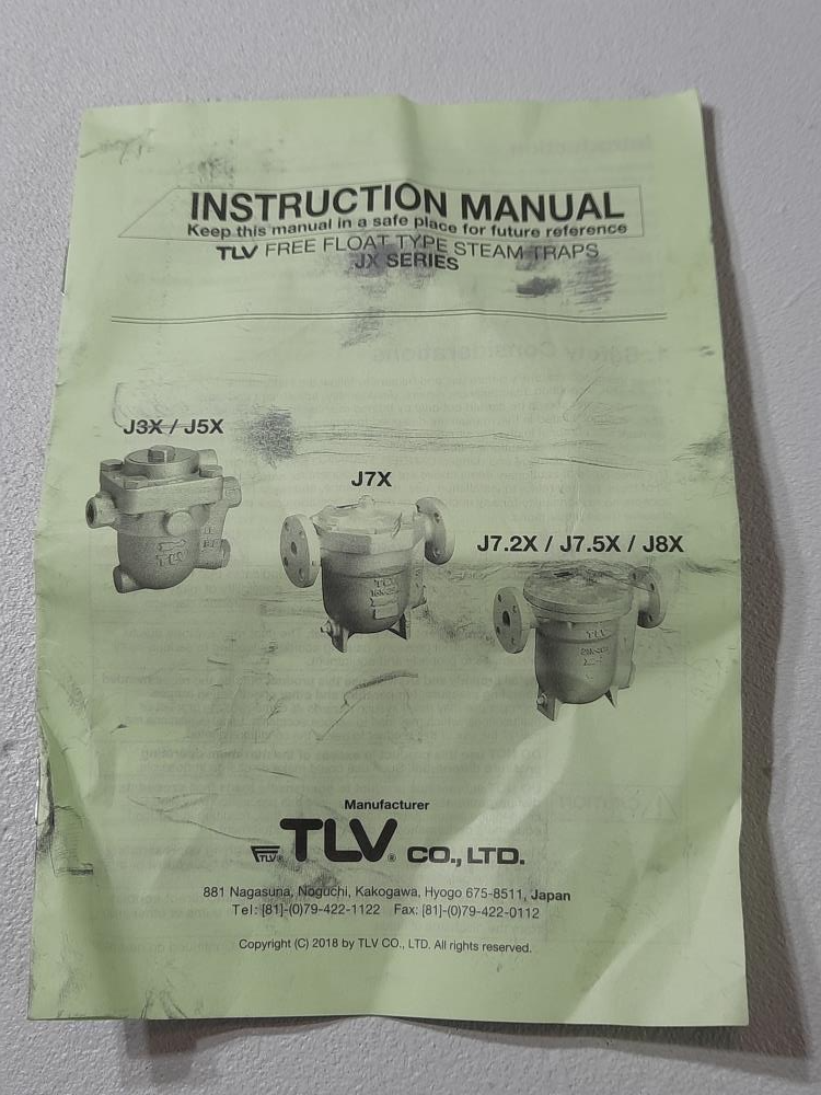 TLV 1" NPT Free Float Steam Trap J3X-21 /A