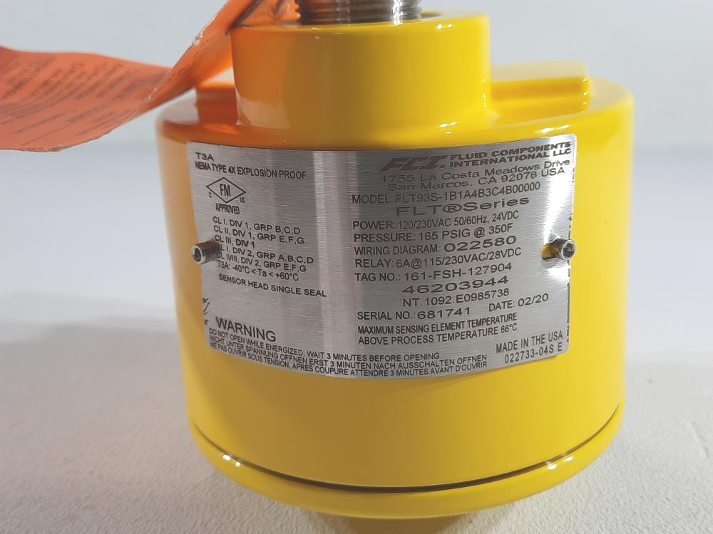 FCI Fluid Components FLT Series Flow Switch FLT93S1B1A4B3C4B00000