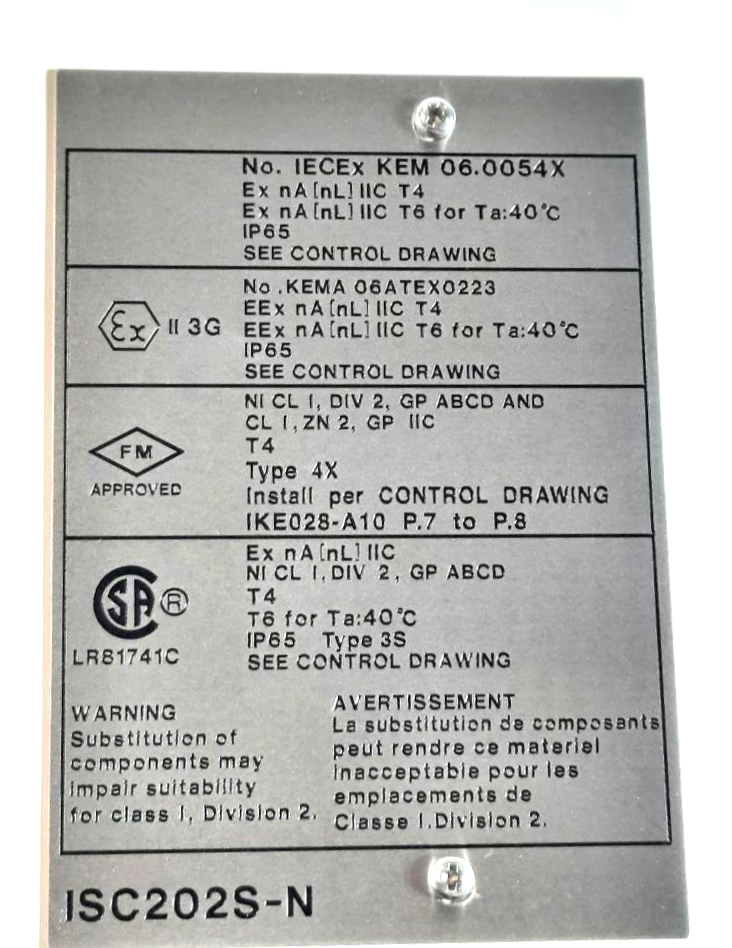 Yokogawa ISC Transmitter ISC202S-N