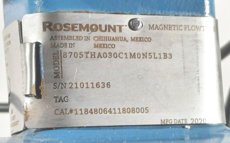 Rosemount 3" 150# Magnetic Flow Meter 8705THA030C1M0N5L1B3