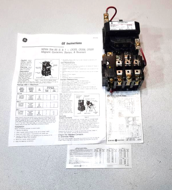 GE Magnetic Motor Starter CR306C002 - NEMA Size 1