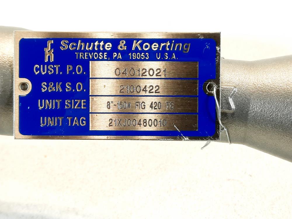Schutte & Koerting  Gas Jet Compressor  8" 150#  FIG 420-TC