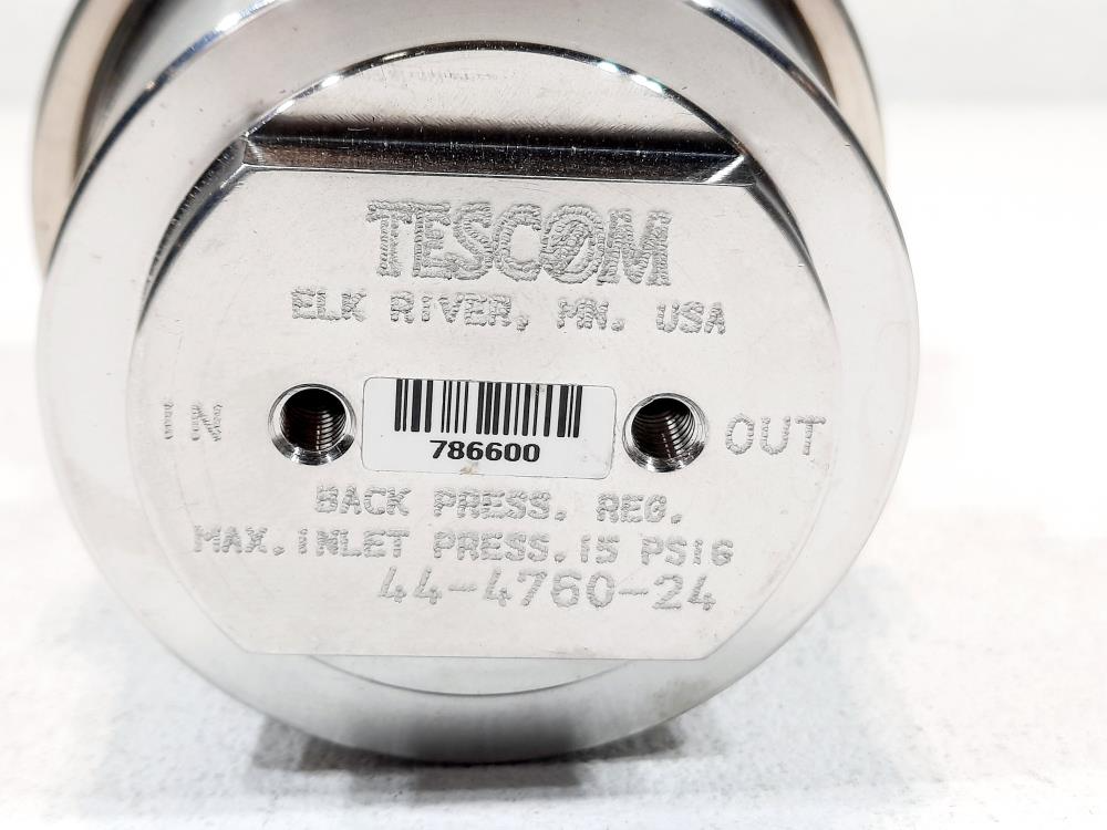 Tescom 44-4760-24 Back Pressure Regulator Stainless Steel 