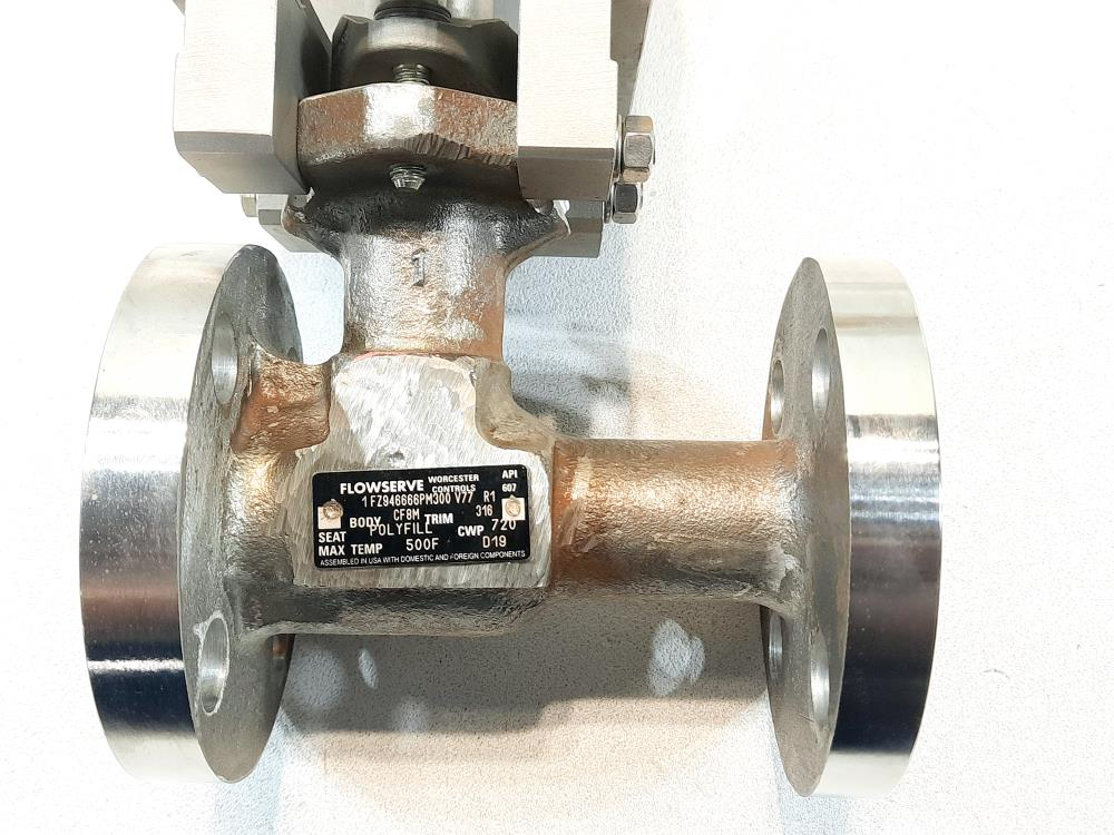 Flowserve  1"  300# CF8M Control Valve w/ Kinetrol Actuator