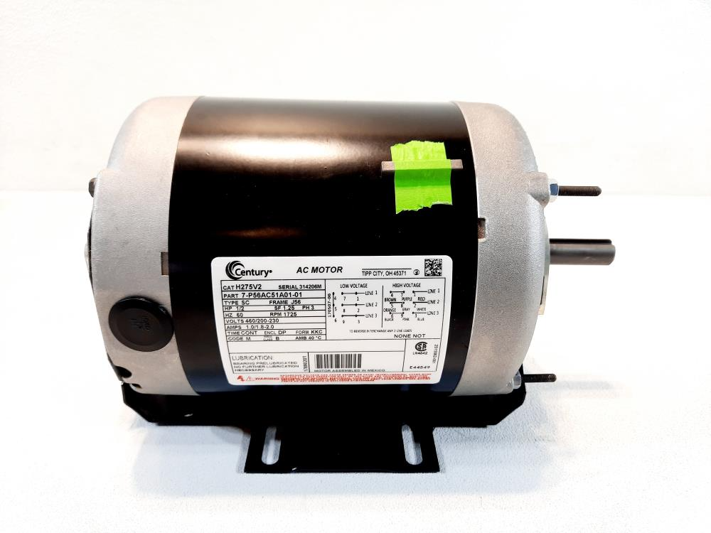 Century H275V2, 1/2 HP, Belt Drive Blower Motor