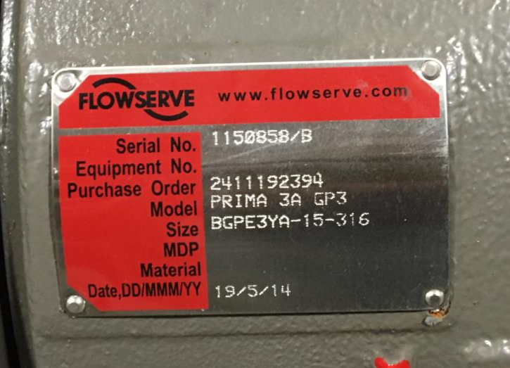 Durco  Flowserve PRIMA 3A GP3 ASME (ANSI) Power End  BGPE3YA-15-316