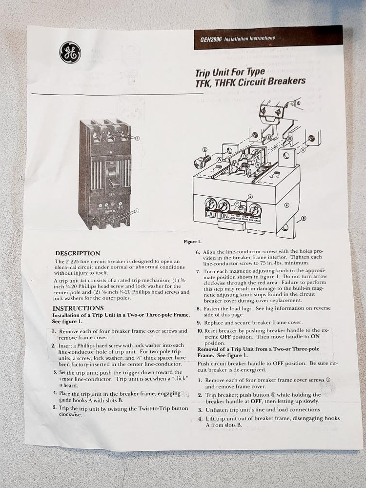 General Electric TFK236F000 3 Pole Circuit Breaker