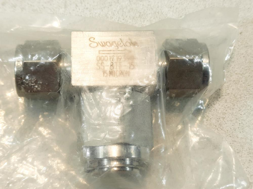 Stainless Steel Tee-Type Particulate Filter, 1/2 in. Swagelok Tube Fitting