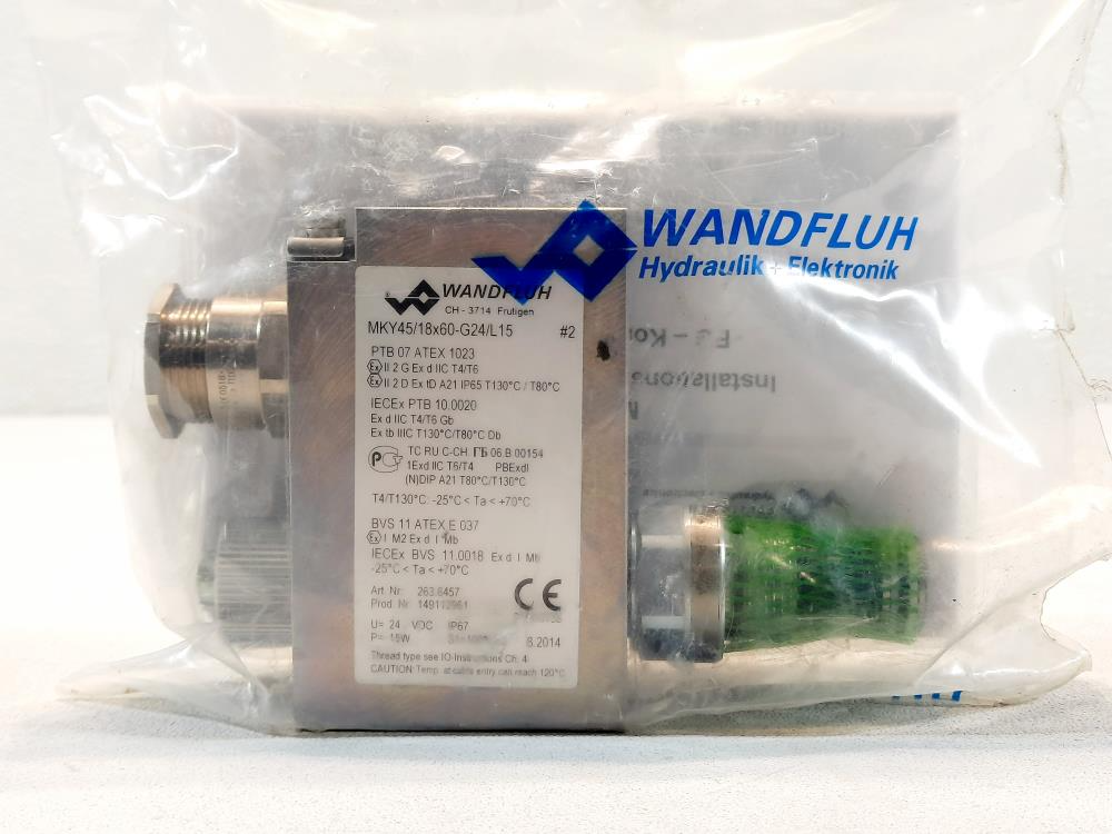 Wandfluh-Hydraulic Solenoid Valve - MKY45/18x60-G24/L15
