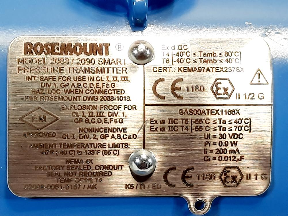 Rosemount 2088/2090 Smart Pressure Transmitter : 2088/2090 SMART