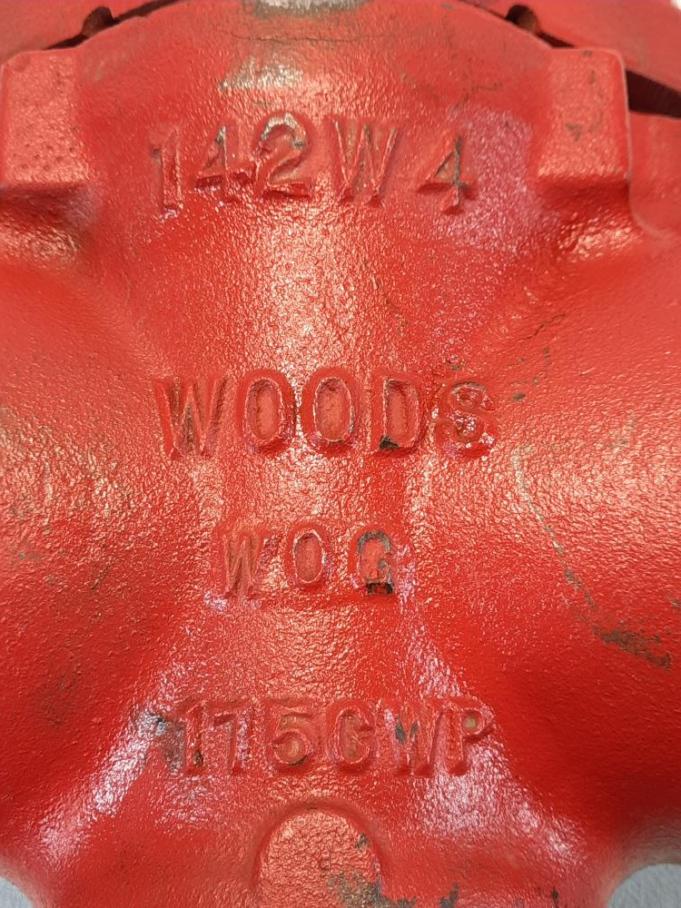 Woods 4" NPT Plug Valve, Cast Iron, 175 CWP, 142W4