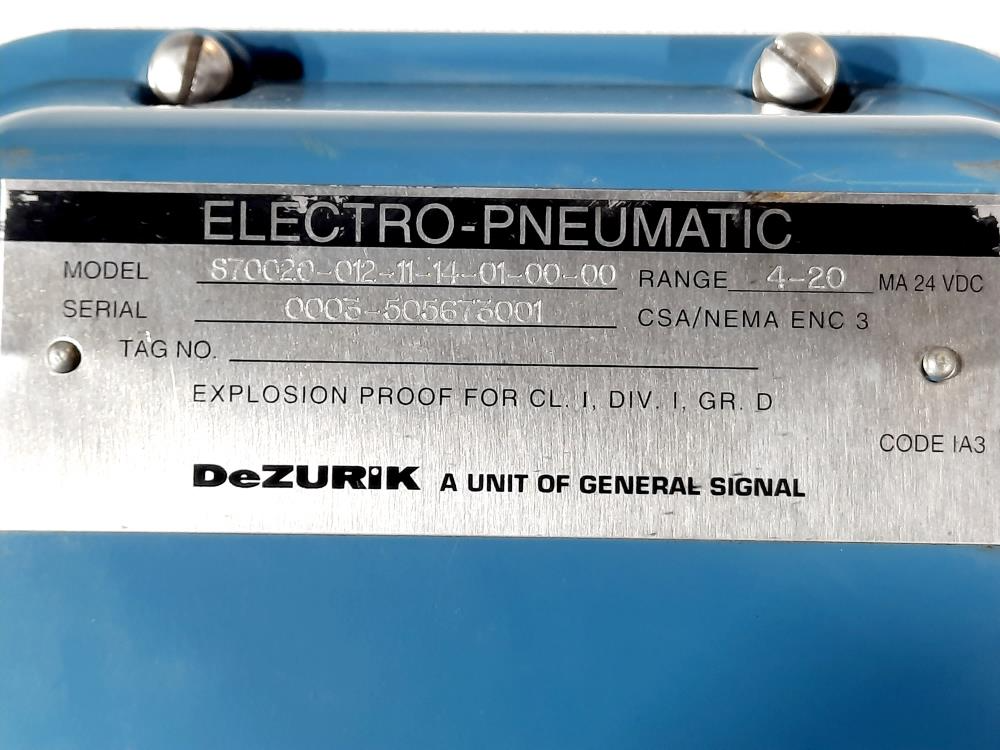 Dezurik Air-O Motor Actuator Control Valve w/ Electro Pneumatic Valve Positioner