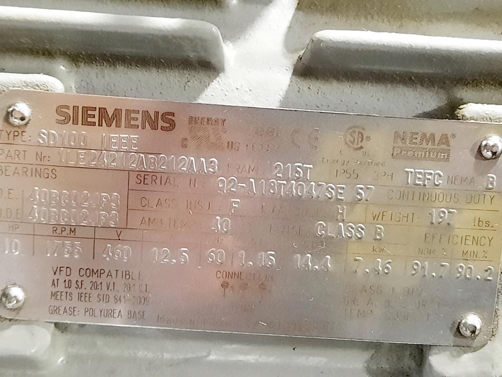 Goulds Trash Hog Pump 3x3-8 w/ Siemens 10HP Motor