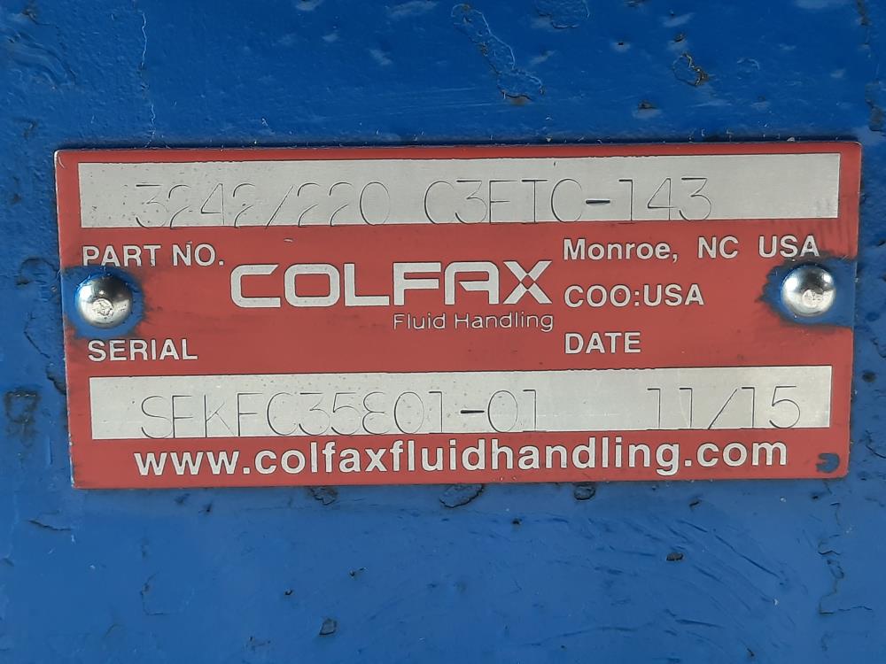 Colfax 1-1/2" x 2" NPT Screw Pump  3424/220 C3FTC-143 Model: C3FTC-143