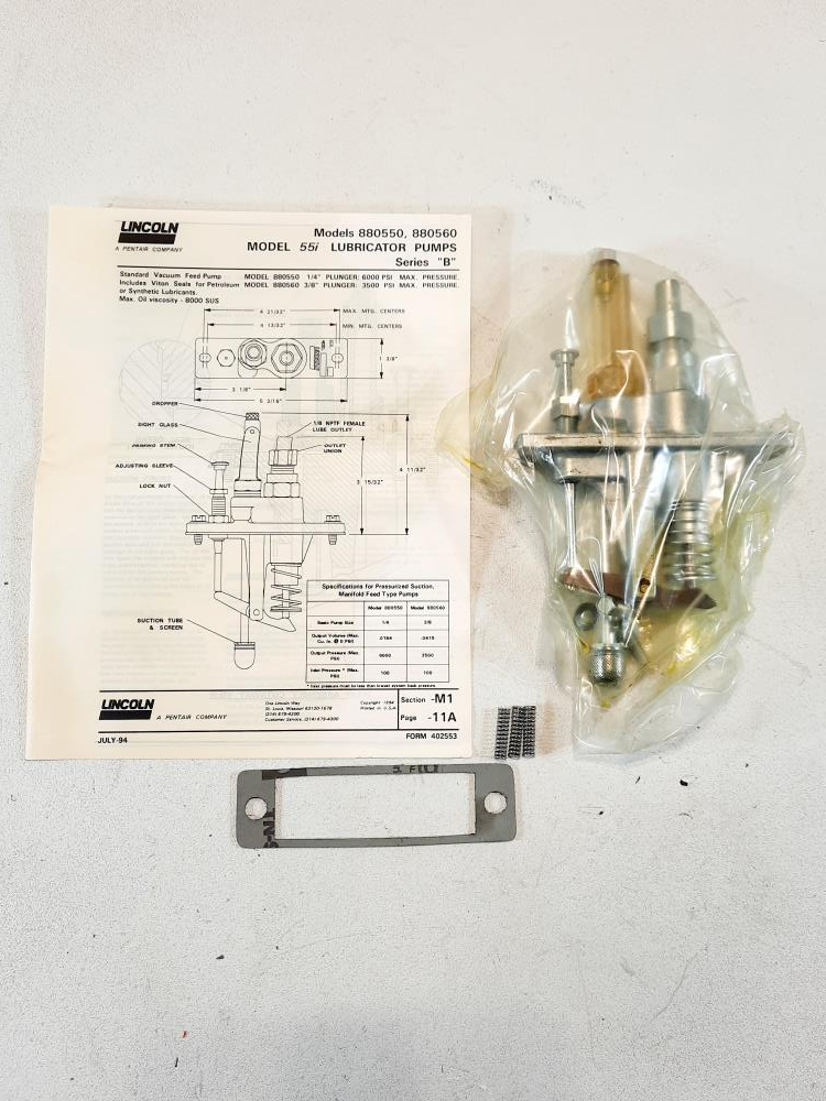 Lincoln Pump: Model 55i Lubricator Pump