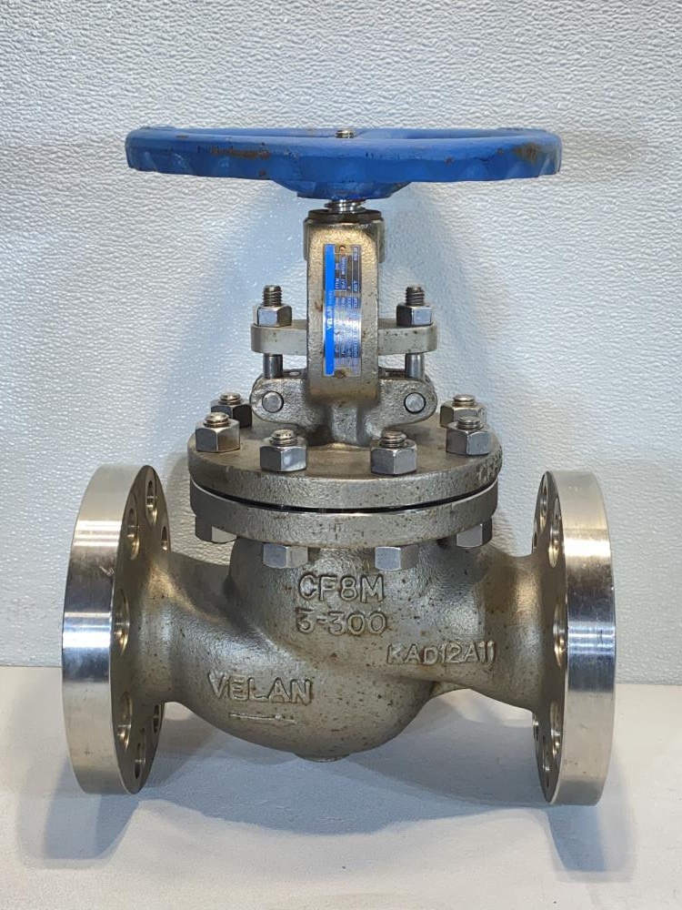 VELAN 3” 300# RF Flanged  Y-Pattern Globe Valve CF8M