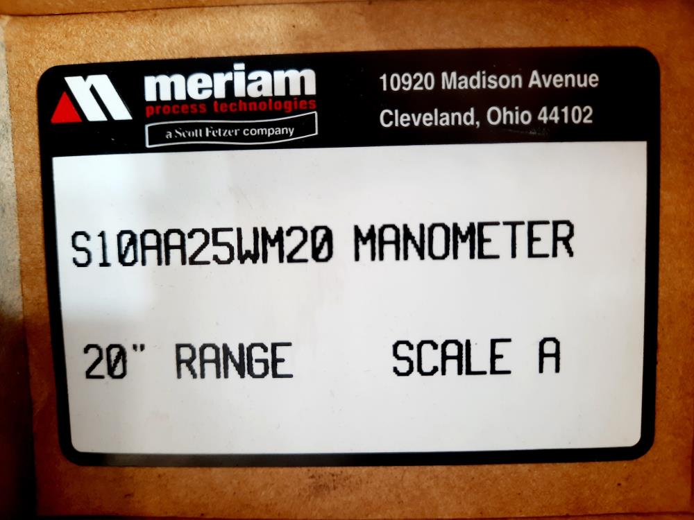 Meriam 10AA25 -WM Series 20" Range U-Type Manometer