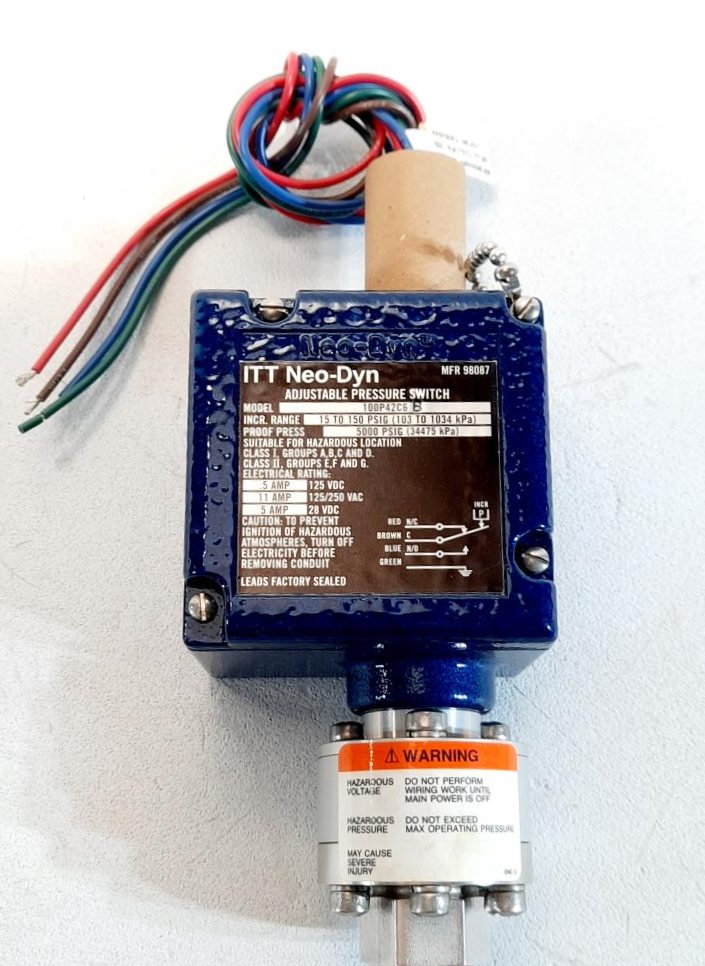 ITT Neo-Dyn Adjustable Pressure Switch 100P42C6 B
