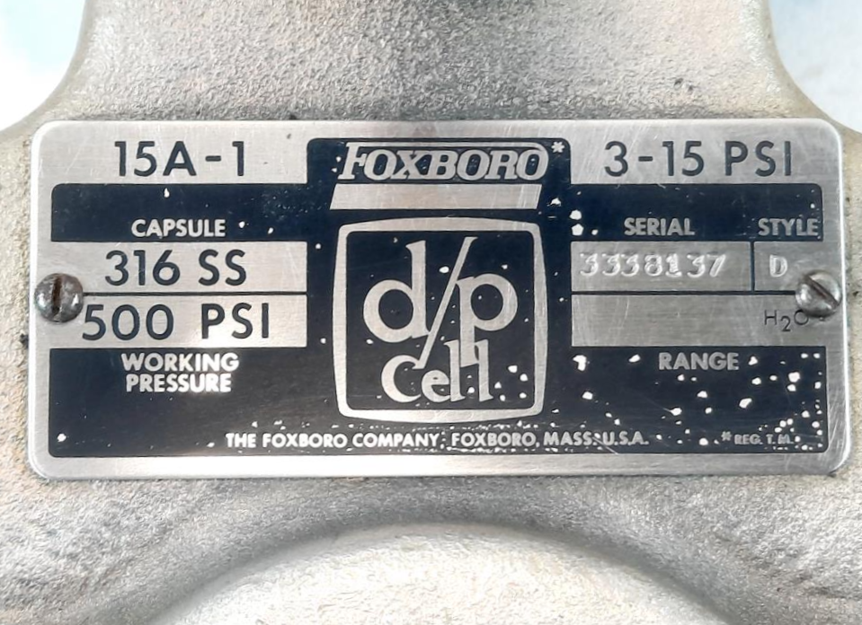 Foxboro 15A Pneumatic D/P Cell Transmitter 