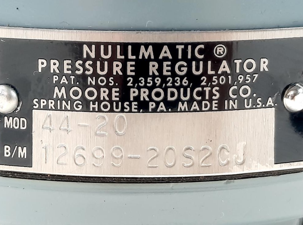 Moore Products Nullmatic Pressure Regulator 44-20