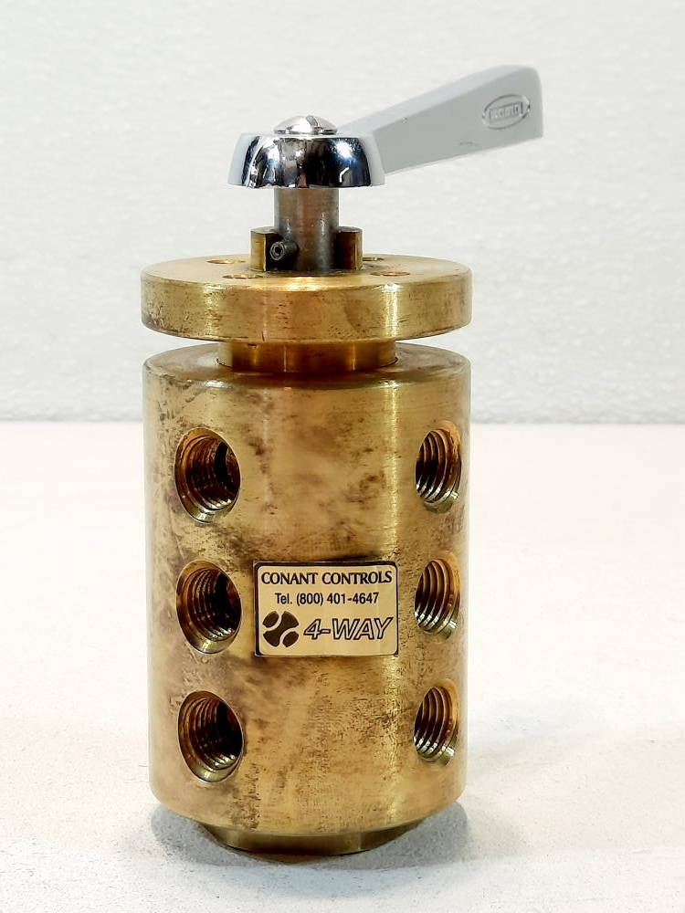 Conant Controls 3 Stack 4-Way Brass Multiport Control Valve 