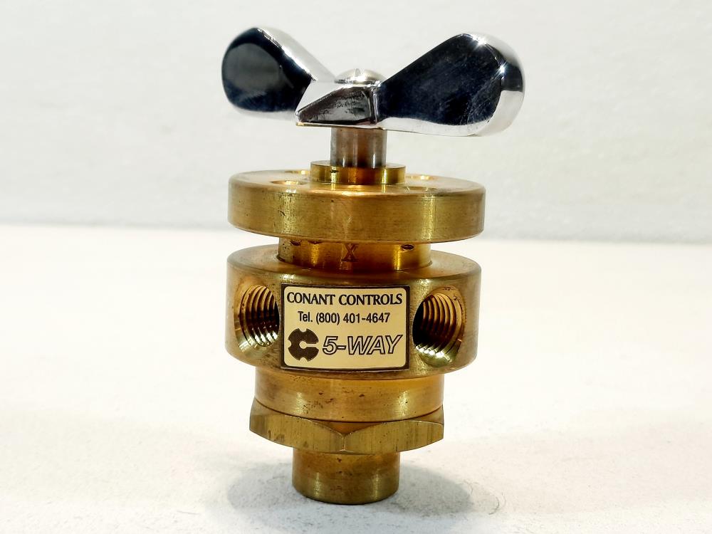 Conant Controls 5-Way Brass Selector Valve, 1/4" NPT