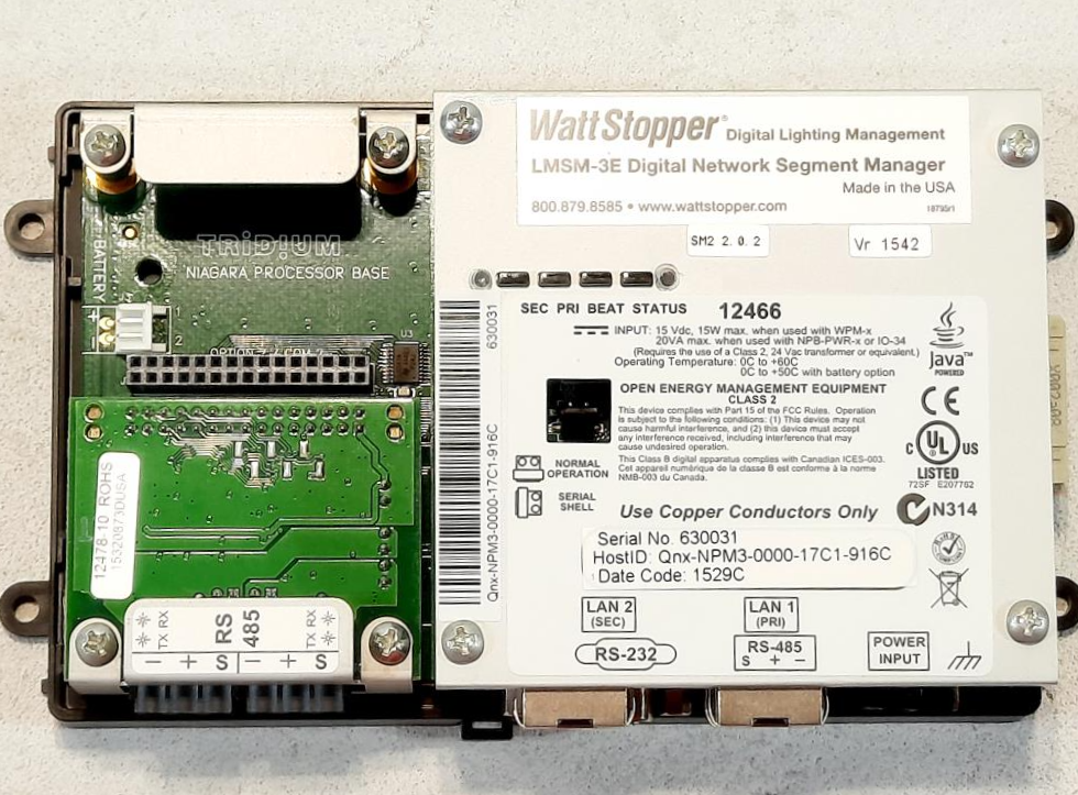 Legrand Wattstopper LMSM-3E Digital Network Segment Manager Lighting 