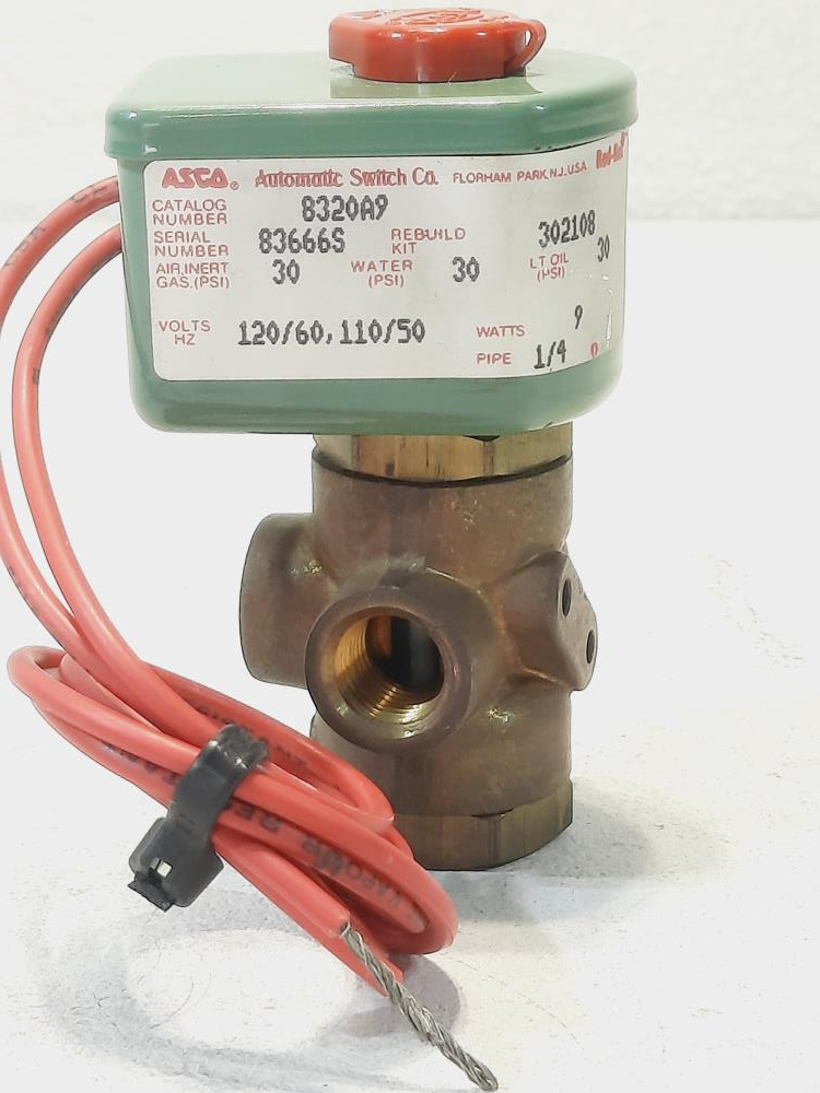 Asco Red Hat 3-Way Solenoid Valve 1/4" #8320A9