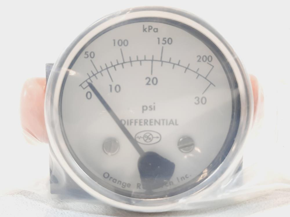 Orange Research 0 - 30 PSID & 0-200 KPA Differential Pressure Gauge 1201-E1138