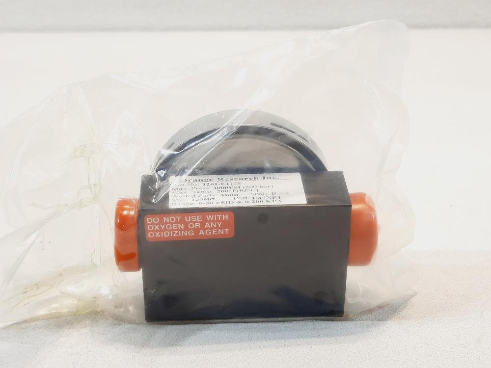 Orange Research 0 - 30 PSID & 0-200 KPA Differential Pressure Gauge 1201-E1138