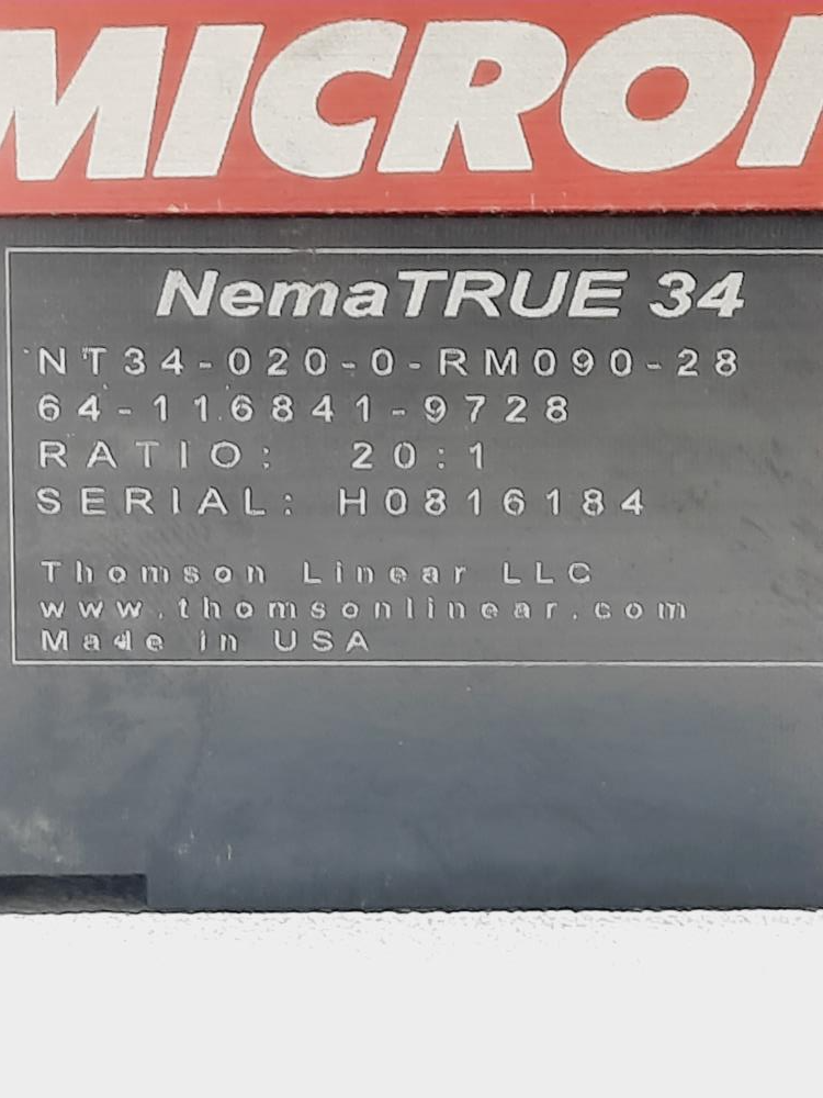 Thomson NT34-020-0-RM090-28 64-116841-9728 Nematrue 20:1 Gearhead D264512