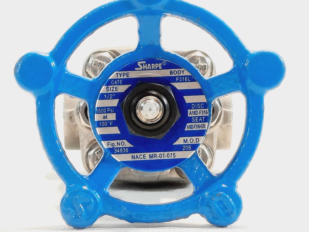 Sharpe 1/2" Threaded 316L Stainless Steel Gate Valve Class 800