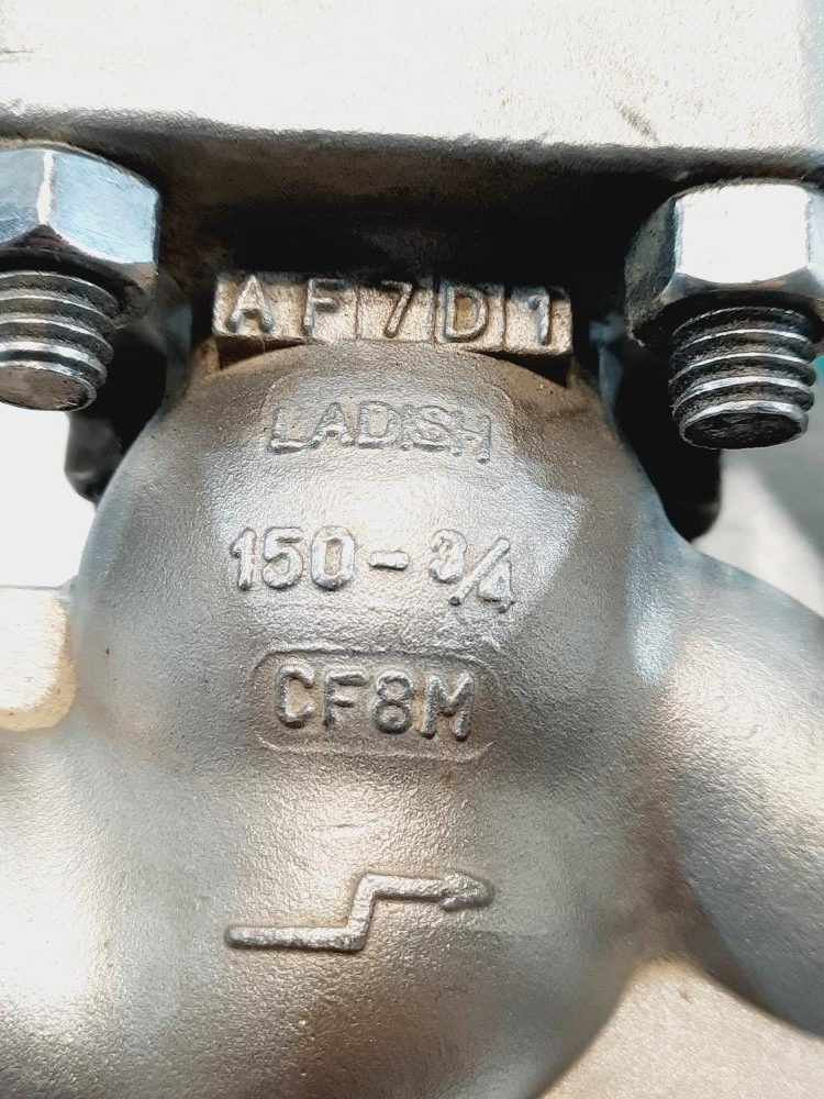 Ladish 3/4" 150# CF8M RF Globe Valve 7272-3052-3301-A070