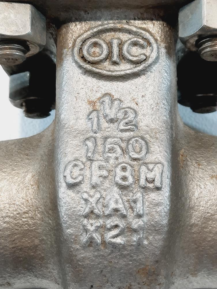 OIC 1-1/2"  150# CF8M Gate Valve Fig #: S151-T