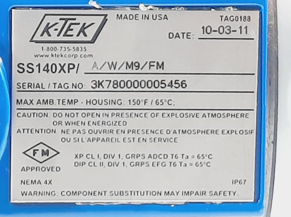 K-TEK SS140XP/ A/W/M9/FM Laser Lever Transmitter 