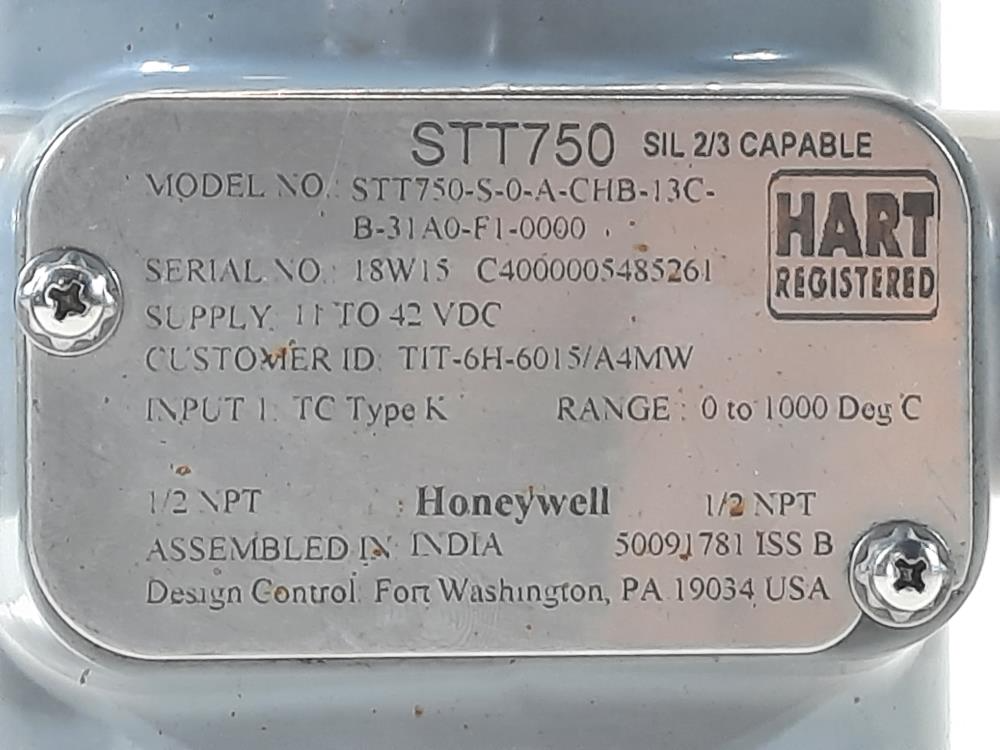 Honeywell STT750 Temperature Transmitter STT750-S-0-A-CHB-13C