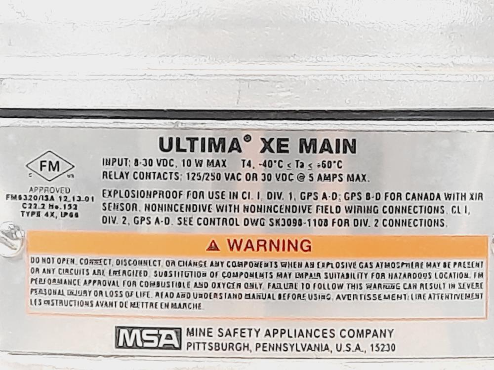 MSA  A-ULTIMAX-XP-E-32-F-3-D-0-0-0-0-0-0-0-0 Ultima Xe Gas Monitor 