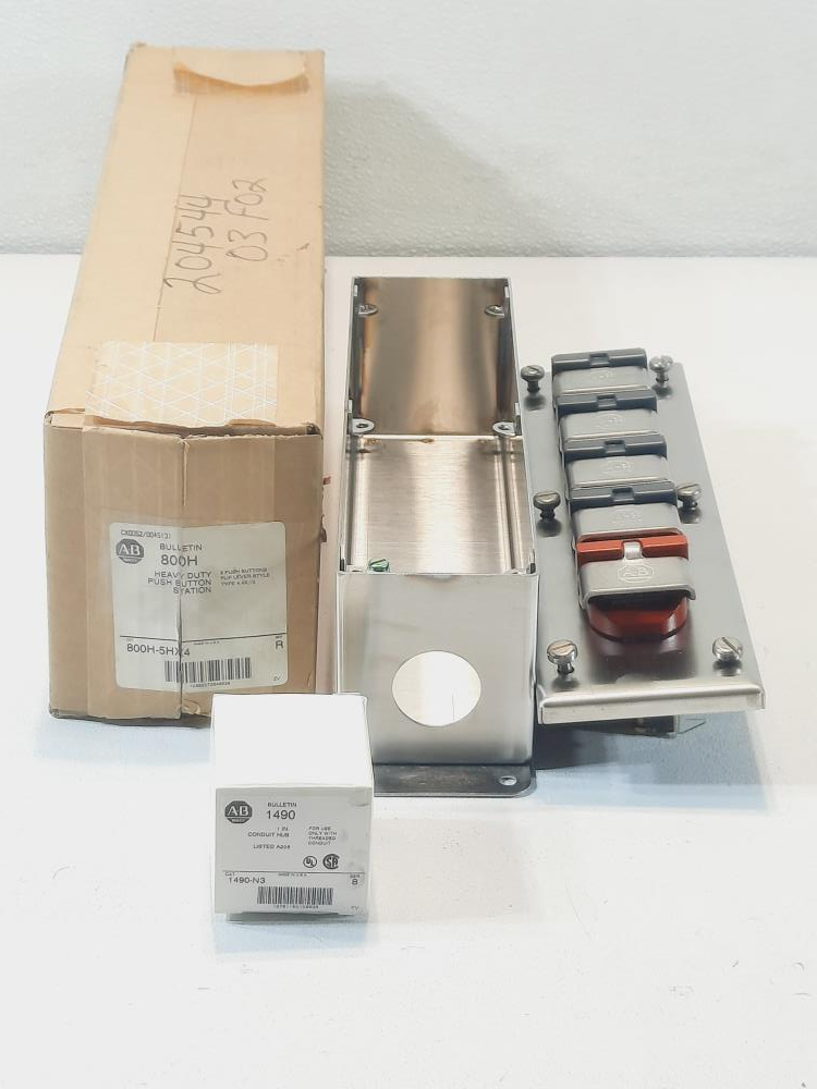 Allen Bradley Heavy Duty 5 Push Button Flip Level Station 800H-5HX4